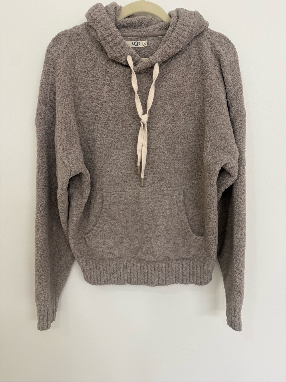 UGG Women's Taupe Plush  Hoodie Sweater Women’s Size Large